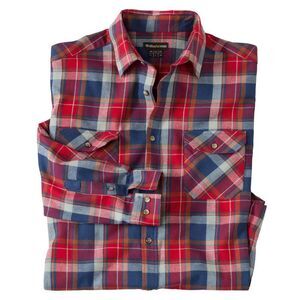 Atlas For Men Mens Checked Flannel Shirt / Red/Blue